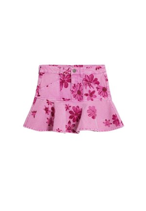 WITH FLOWERS - Jeansrock - red