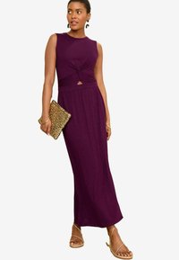 Love & Roses KNOT FRONT SLEEVLESS-REGULAR FIT - Žerzejové šaty - mottled dark purple