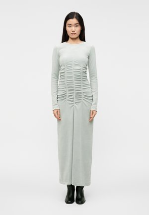 ROUND NECK RUCHE DRESS - Dolga obleka - stone blue