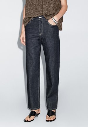 STRAIGHT-LEG HIGH-WAIST - Straight leg jeans - dark blue