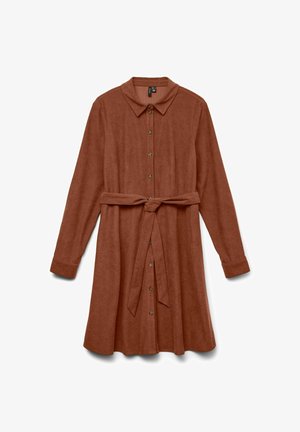 Vero Moda, VERO MODA KLEID VMVILJA KURZES KLEID - Robe chemise - tobacco brown