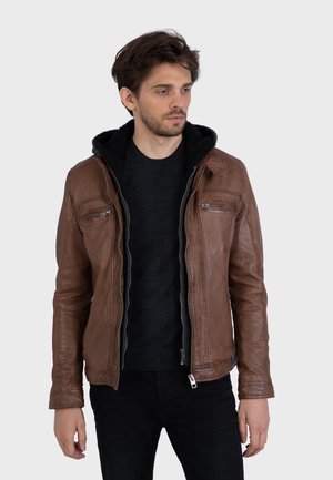 DRINK - Chaqueta de cuero - tan
