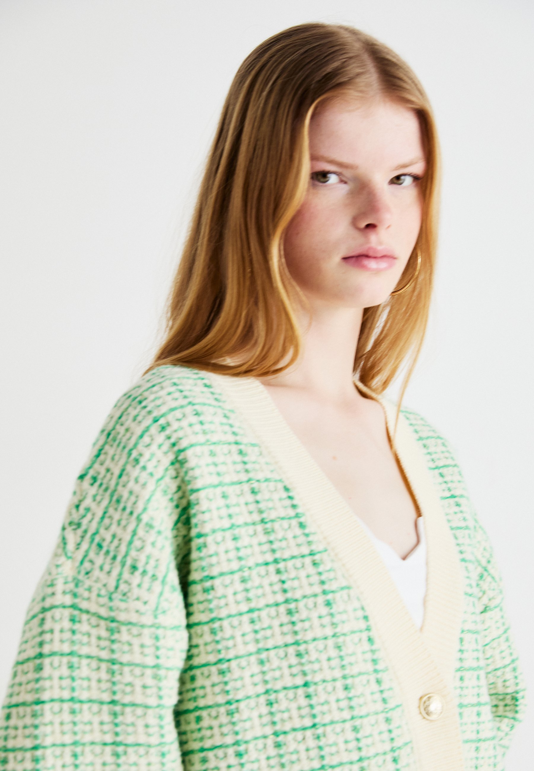 YAS YASLIVIANA CARDIGAN - Cardigan - bright green/birch