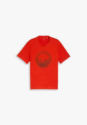 TOM TAILOR, TOM TAILOR T-SHIRT T-SHIRT MIT PRINT - T-shirt imprimé - orange red