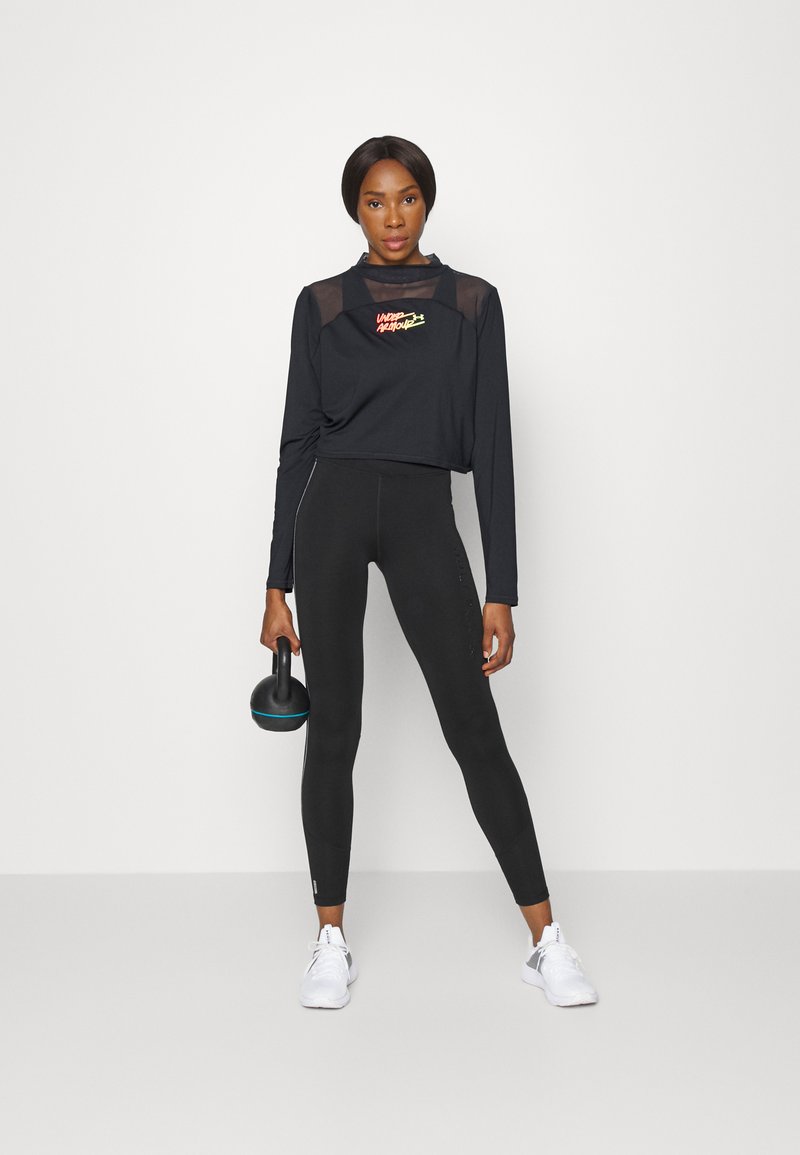 Damen Sportbekleidung | Under Armour CROP MOCKNECK Langarmshirt black/black/schwarz - WJ03160 Damen Sportbekleidung | Under Armour CROP MOCKNECK Langarmshirt black/black/schwarz - WJ03160