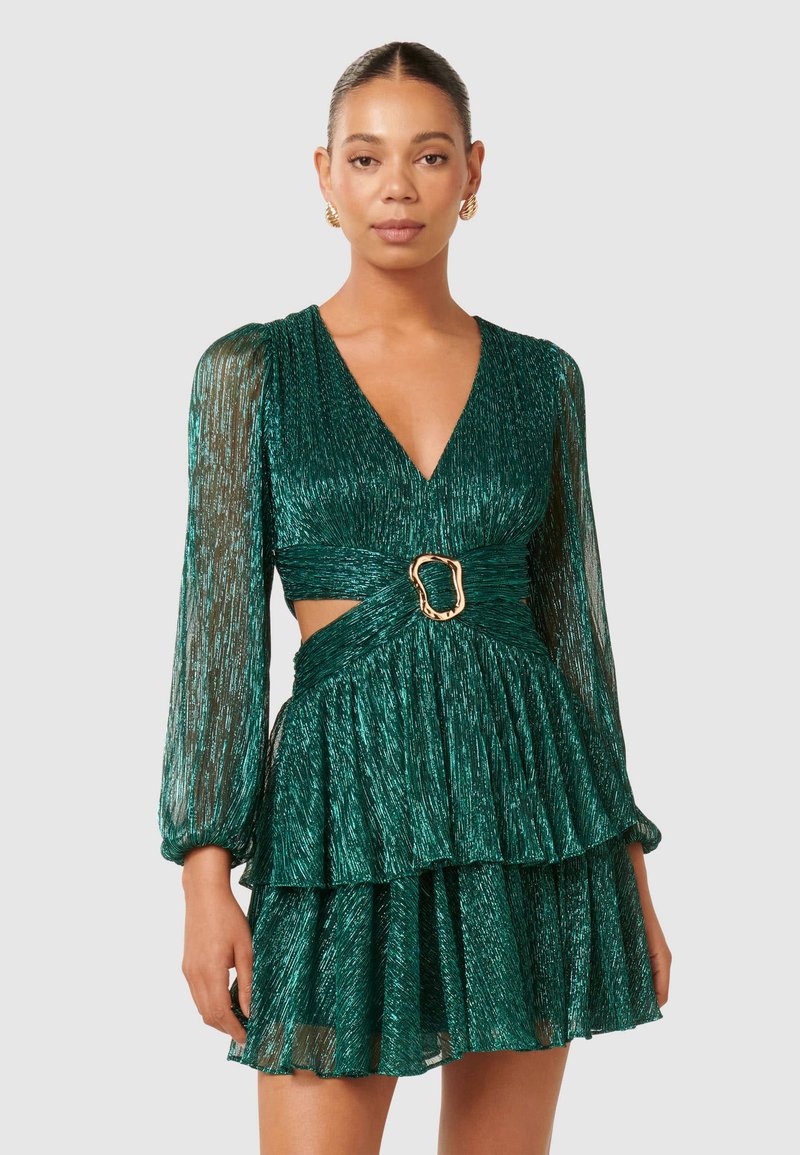 Forever New DONNA PLISSE MINI DRESS - Kokteilinė suknelė / vakarėlių suknelė - emerald green