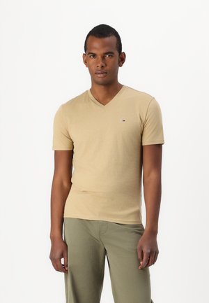 SLIM JASPE V NECK TEE - T-shirt basique - relic tan