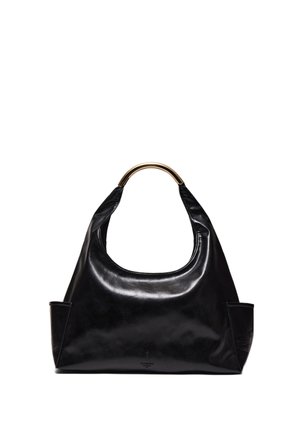SHOULDER WITH METALLIC HANDLE - Håndtasker - black