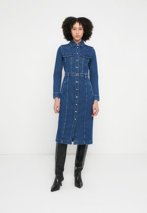 LUXE DRESS LEFT HAND - Vestido de ganga - blue denim