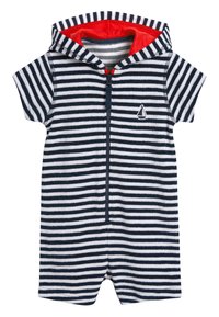 Next NAVY STRIPE TOWELLING ALL-IN-ONE (3MTHS-7YRS) - Kombinezon