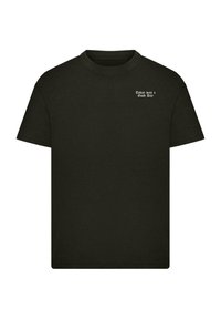Black cotton t-shirt with short sleeves, crew neck, and white text on the left chest. Text reads: "Today was a Good Day."