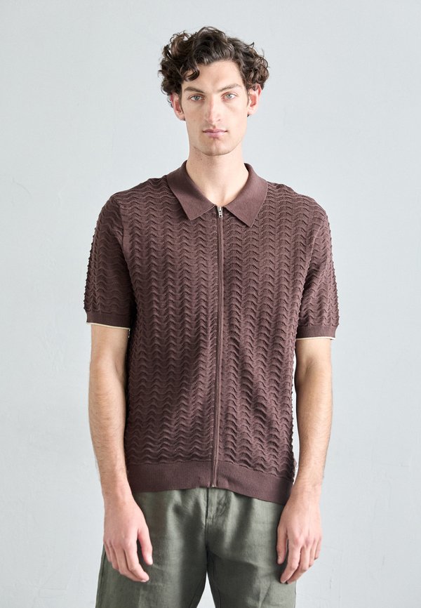 GUSTAV FULL ZIP - Shirt - coffee