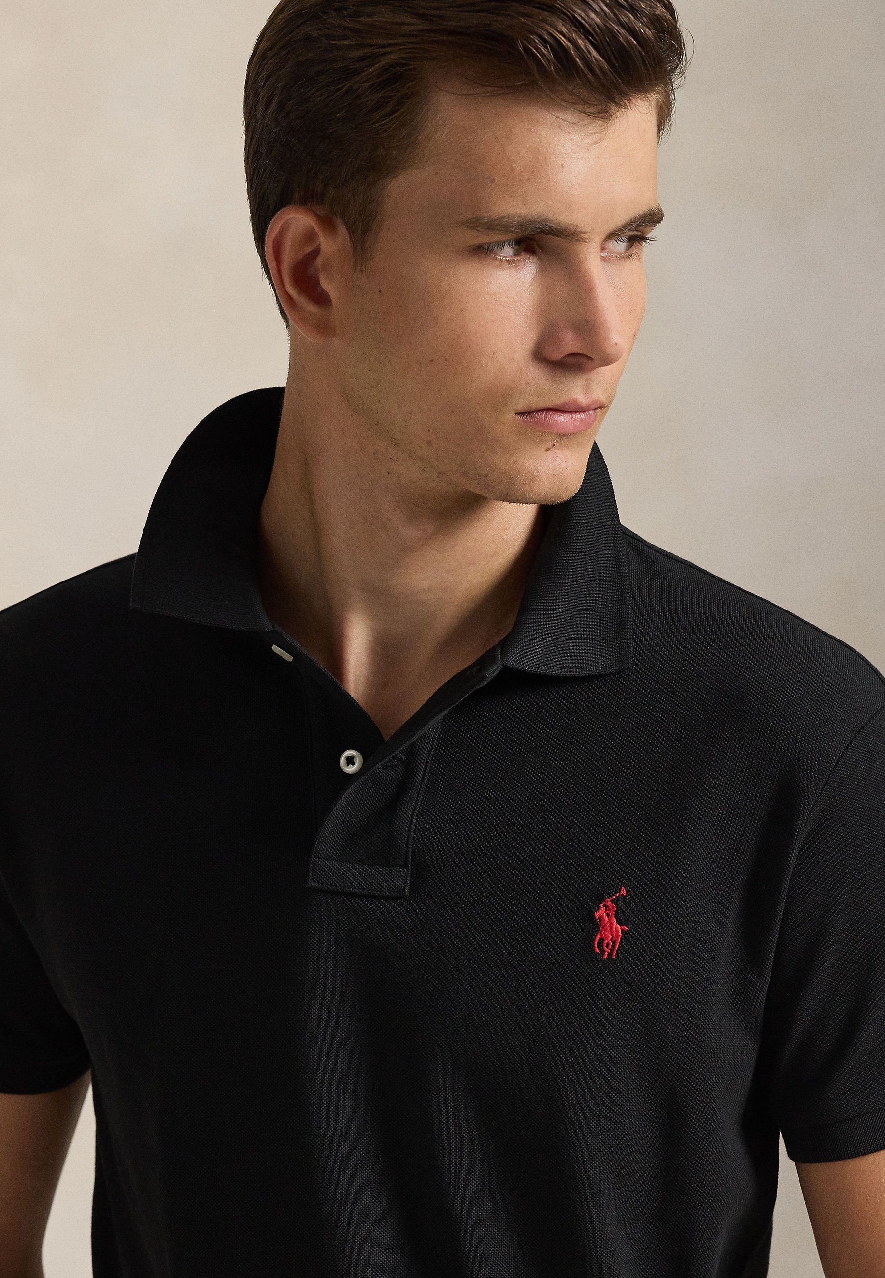 Polo Ralph Lauren SLIM FIT MESH POLO SHIRT - Poloshirt - black
