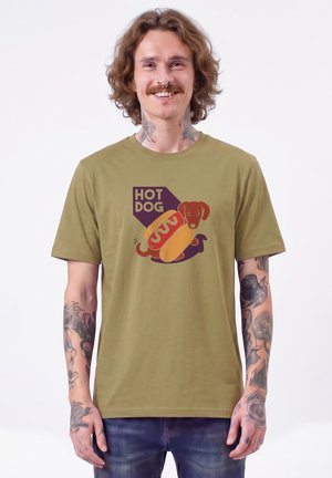 watapparel, HOT DOG UNISEX - T-Shirt print - faded olive