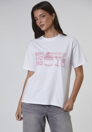 DINNER TEE - T-shirt print - white