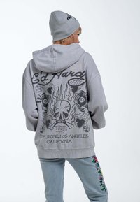 Ed Hardy MONO ACID FLAMING SKULL  - Zip-up sweatshirt - grey