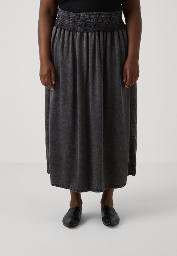 CARBAHA LONG SMOCK SKIRT - Denim skirt
