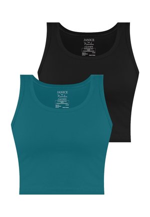 2 PACK - Top - petrol schwarz