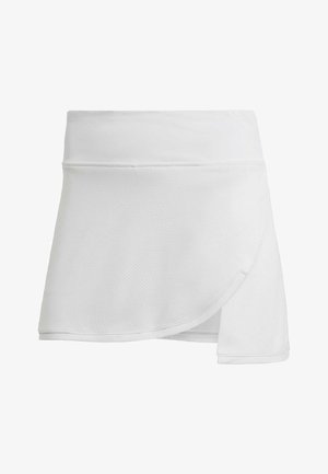 Gonna sportiva bianca realizzata in tessuto testurizzato e traspirante. Presenta un design avvolgente con una vita liscia e una forma svasata per facilitare i movimenti.