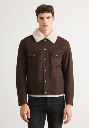 MORDY - Chaqueta de cuero - open brown