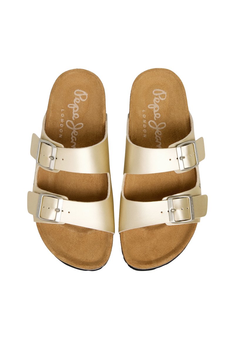 Pepe Jeans Sandales Fille Oban Bay - Anatomiques Liège Naturel, Boucle Fantaisie, Style Espagnol
