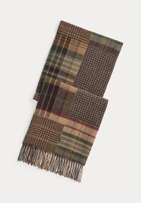 PATCHWORK PLAID WOOL-BLEND SCARF - Sall - brown