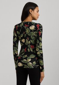 Lauren Ralph Lauren FLORAL STRETCH COTTON LONG SLEEVE TEE - Μπλούζα με μακριά μανίκια - black
