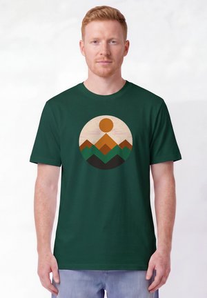 watapparel, GEOMETRIC LANDSCAPE 2 UNISEX - Print T-shirt - glazed green