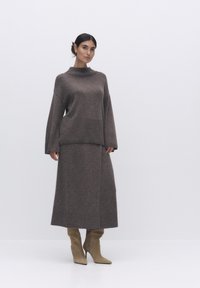 STOCKH LM Studio STEFANIA PREMIUM TURTLENECK - Stickad tröja - taupe melange