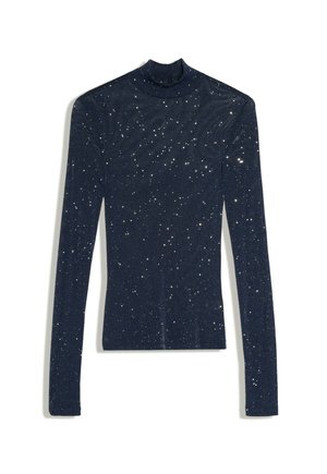 Bershka, LONG SLEEVE SHIMMER T-SHIRT - T-shirt à manches longues - dark blue