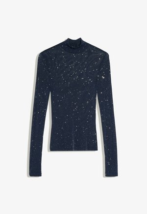 Bershka, LONG SLEEVE SHIMMER T-SHIRT - T-shirt à manches longues - dark blue