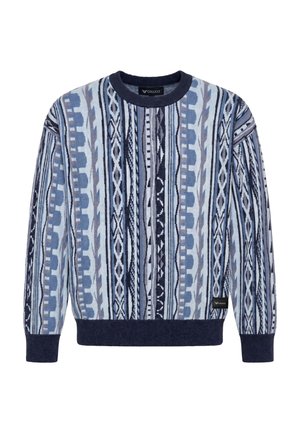 Colucci, FLATKNIT SWEATER - Striktrøje - aop light blue