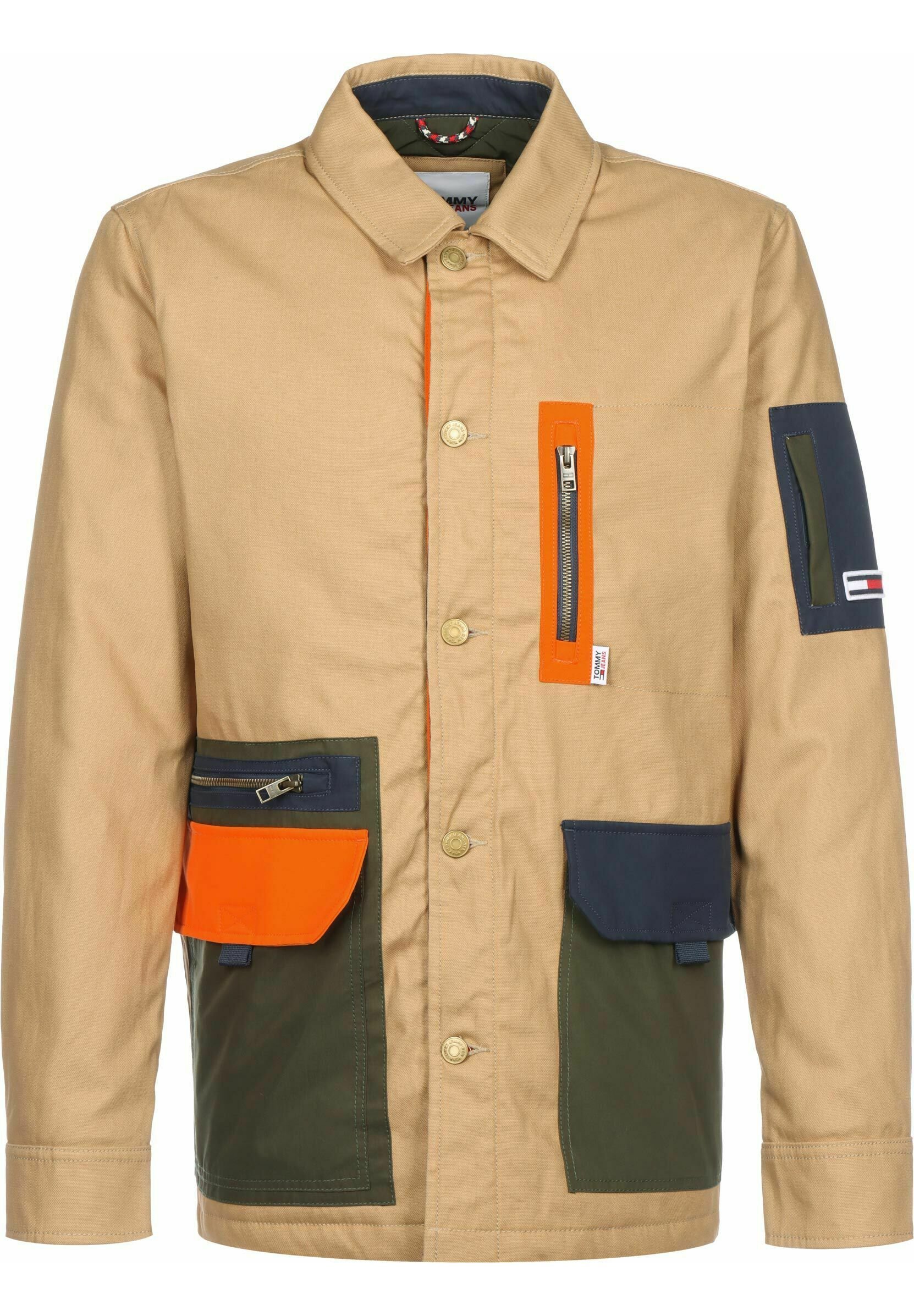 Tommy Jeans CONTRAST POCKET ZIP MOCK - Giacca da mezza stagione - classic  khaki/beige - Zalando.it
