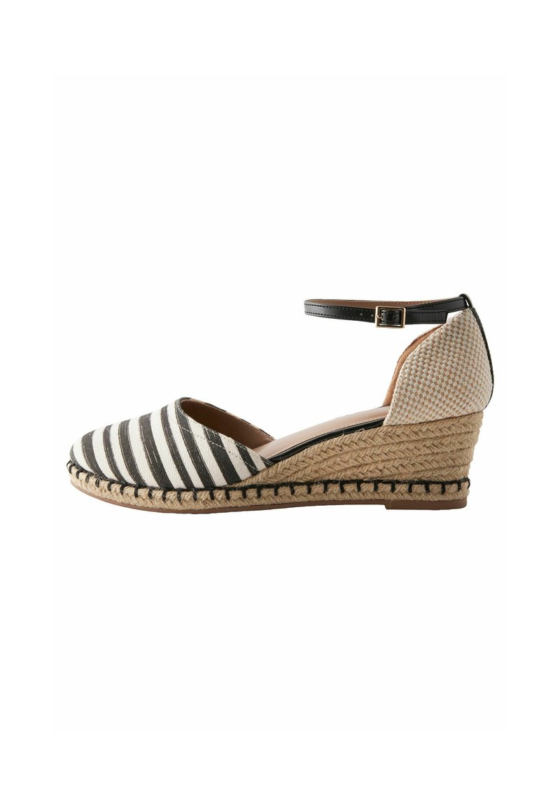 Next FOREVER COMFORT CLOSED TOE -REGULAR FIT - Obuv s klinovým podpätkom - black white stripe