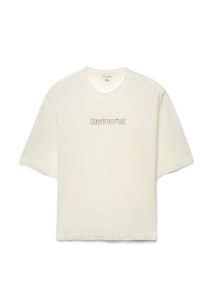 CON SCRITTA - T-shirt con stampa - bianco lana