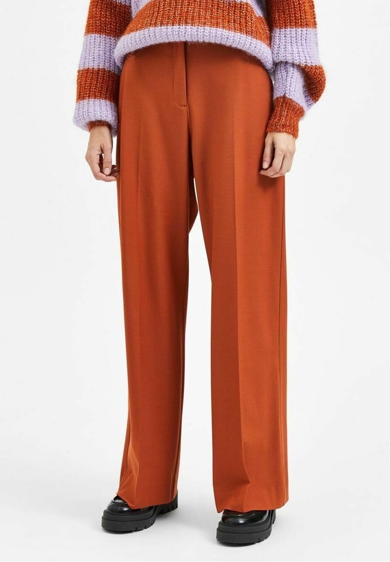 Selected Femme Tygbyxor - burnt orange denim