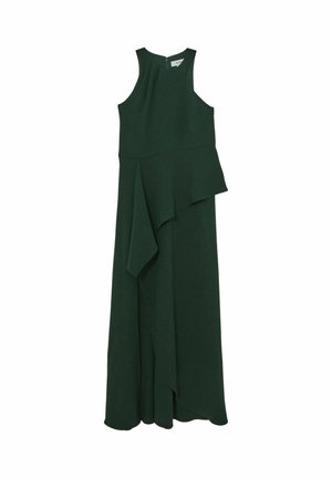 Varrukae täislaiune rohelise maksikleit pehmest kangast. Omab kihilise ja kortsunud disaini, ümmargust kaelust ja peidetud selja lukku.