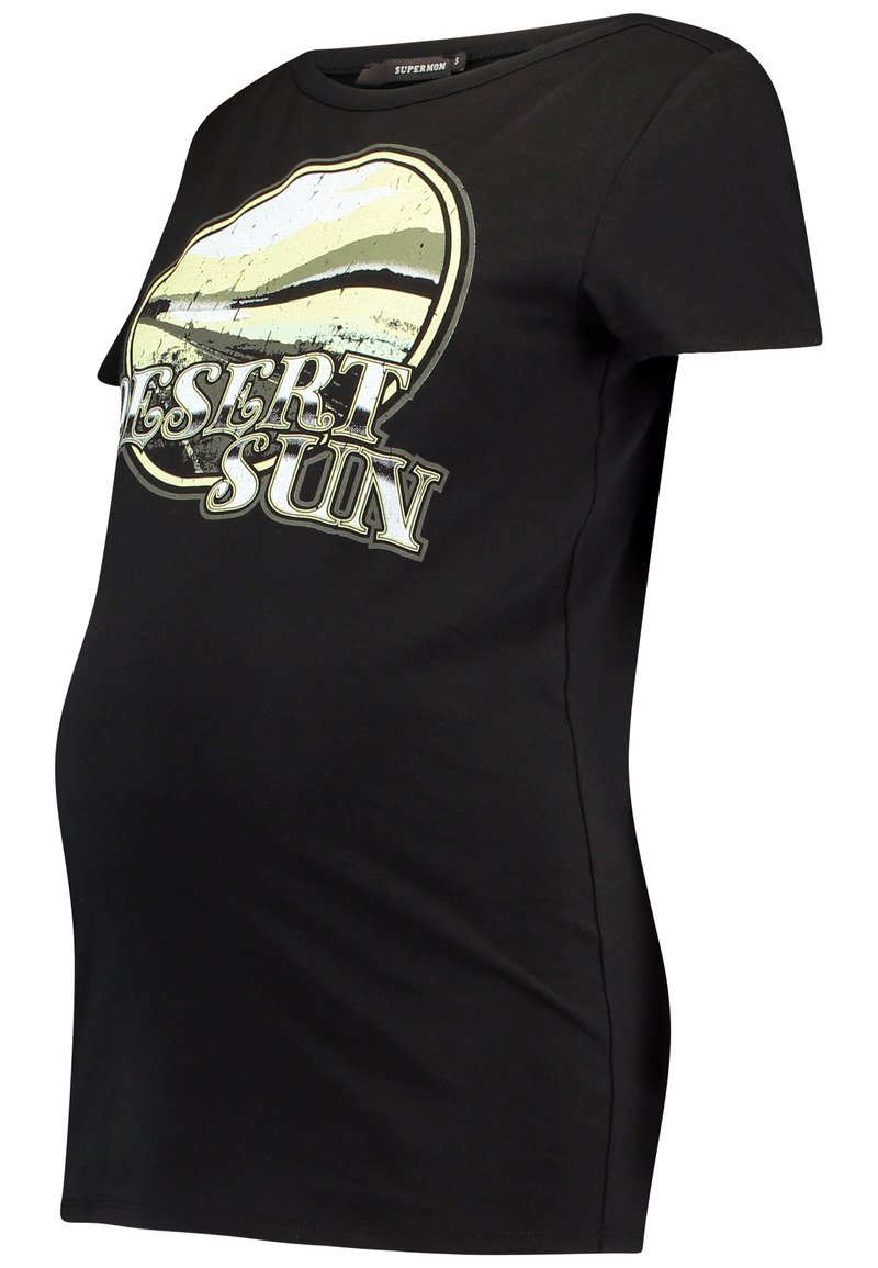 Supermom T-shirt print zwart