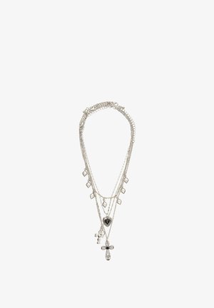 Bershka, MIXED CHARMS - 4-PACK OF NECKLACES - Collier - silver-coloured