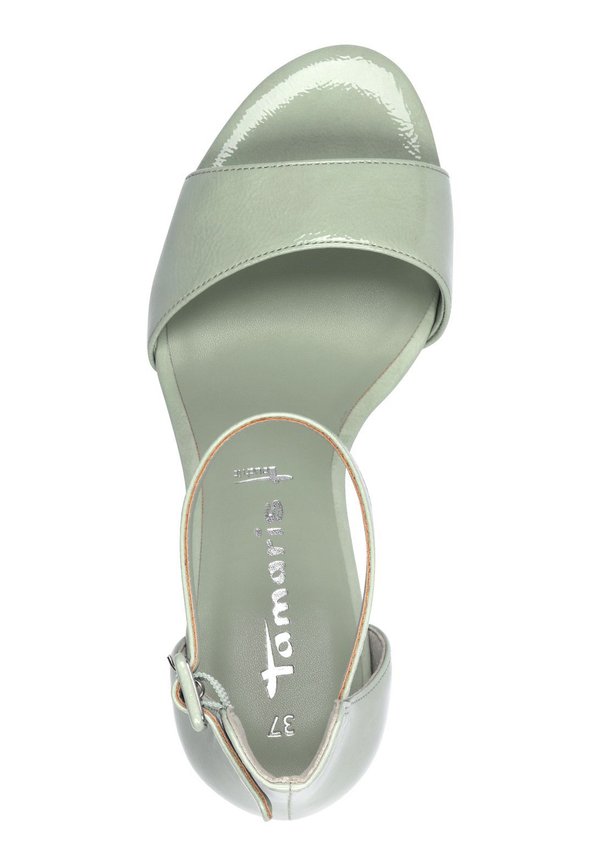 High heeled sandals - mint patent2