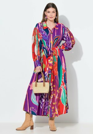 Ulla Popken COUNTRY PRINT BALLOON SLEEVE   - Košilové šaty - pink purple