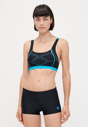 WOMENS GRAPHIC SWIMSUIT PRO TWO PIECES - Bikini - black/turquoise
