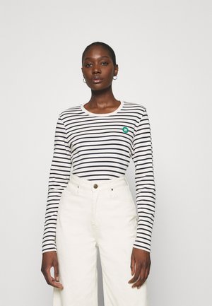 LONG SLEEVE - Long sleeved top - off white/navy stripes