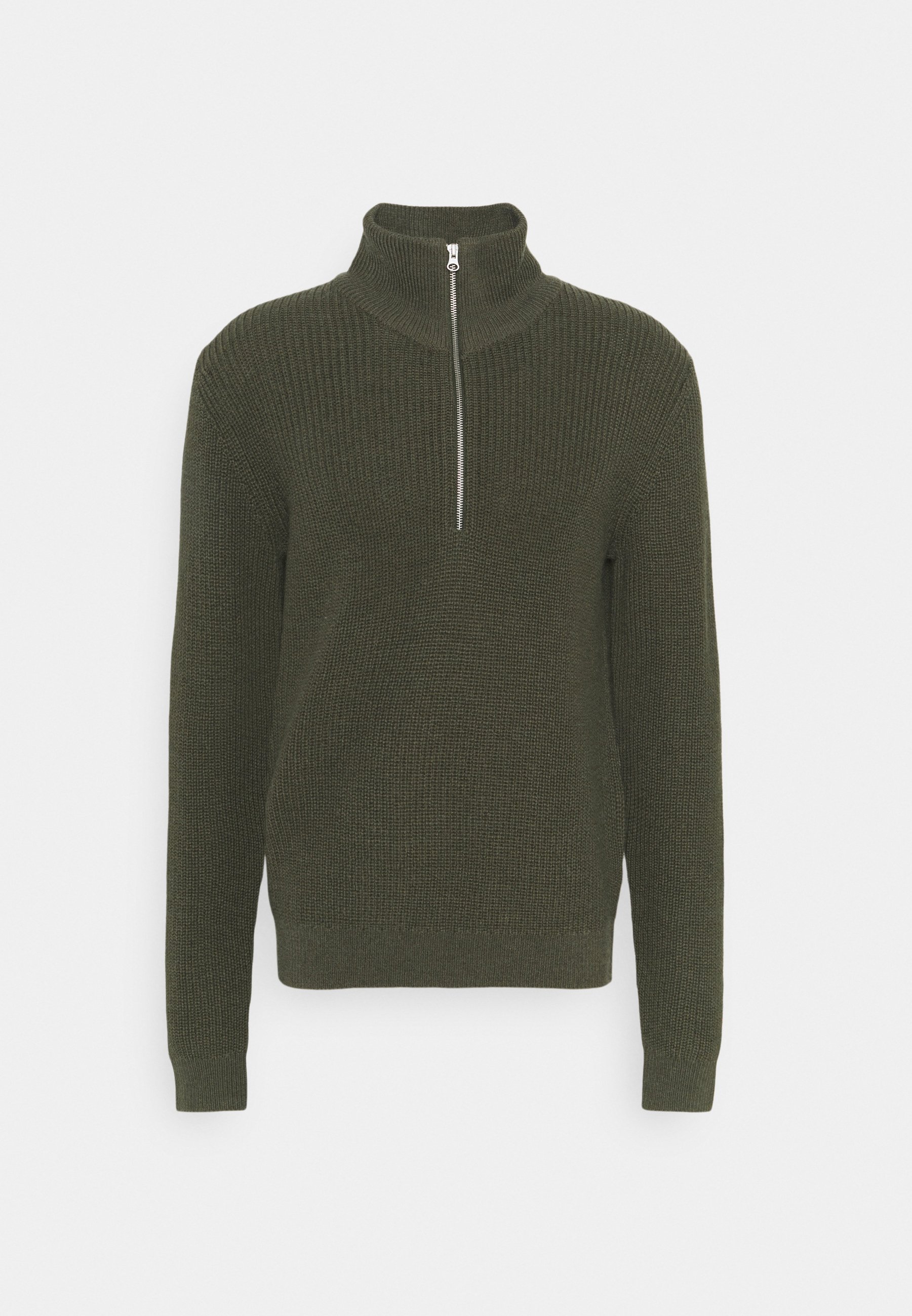 khaki half zip jumper