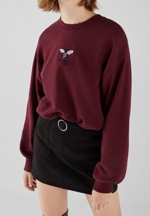 Bershka Sweatshirt - bordeaux