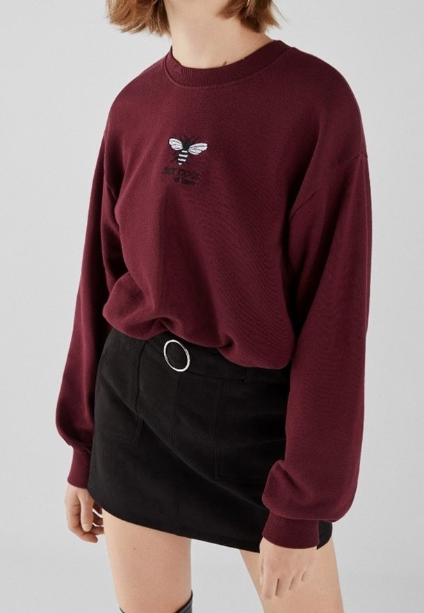 Bershka Sweatshirt - bordeaux