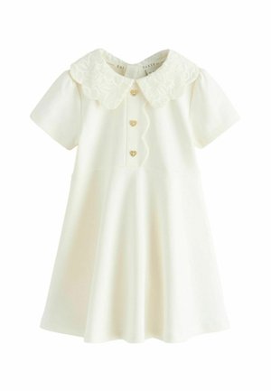 REGULAR FIT - COLLARED PONTE - Blusenkleid - cream