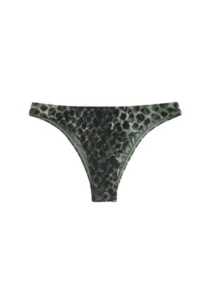 Next, REGULAR FIT - BRAZILIAN HIGH LEG - Bikini bottoms - green black leopard print