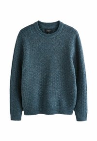 REGULAR FIT TEXTURED CREW NECK - Striktrøje - blue
