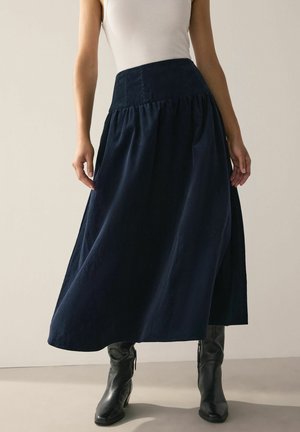 TALL FIT - DROPPED WAIST MIDI - Gonna a campana - navy